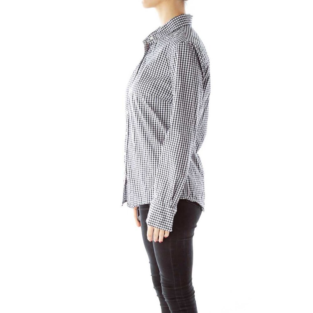 J.Crew Black White Gingham Shirt - Picture 3 of 3